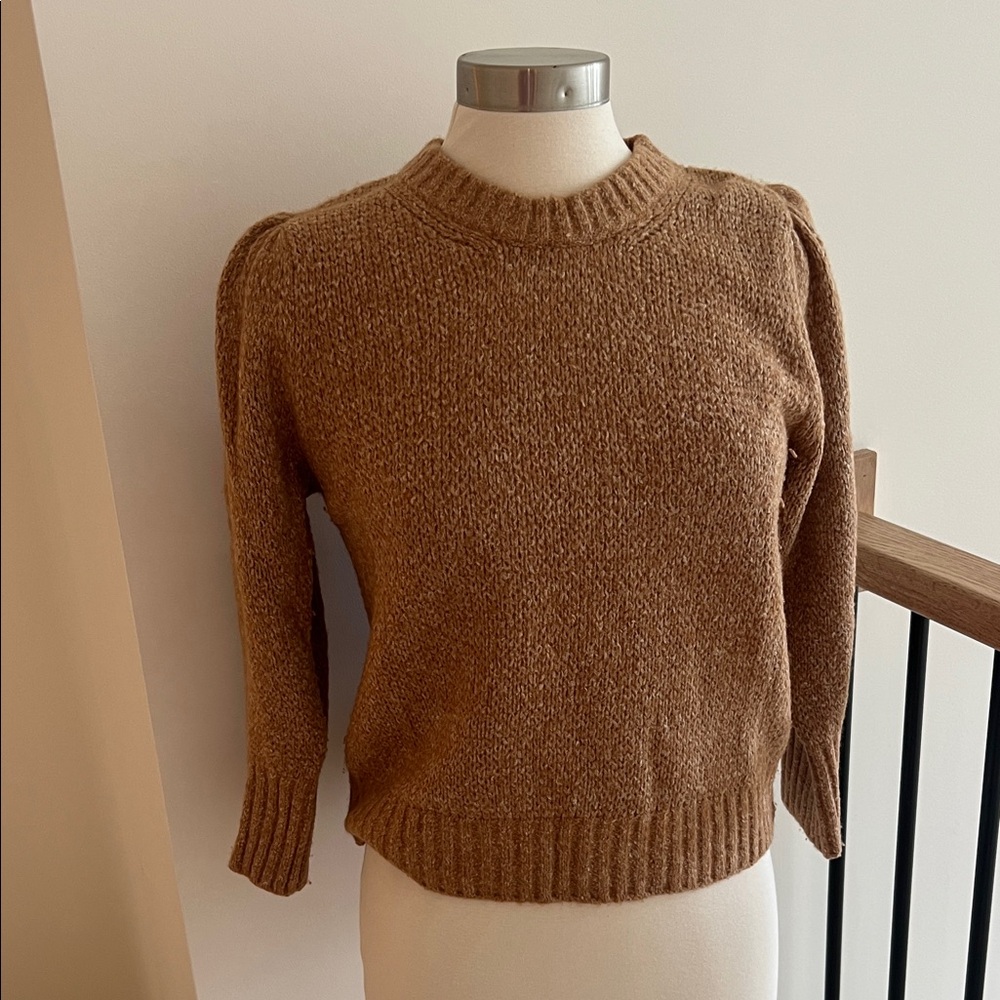 Veronica Beard  Tan cotton /merino wool blend  Knit Pullover